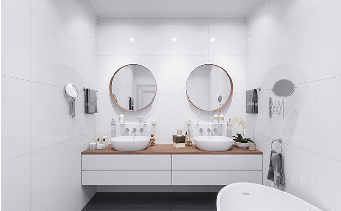 北欧风白色卫生间浴室柜图片