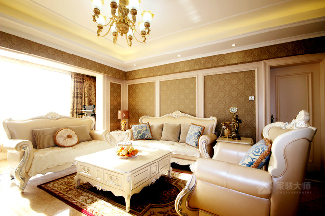 歐式風格客廳方形白色茶幾圖片