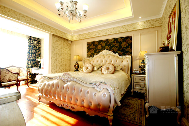 臥室歐式風雙人床圖片