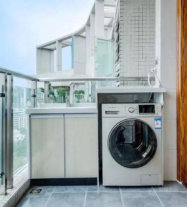 美式风阳台洗衣机图片