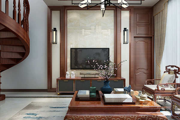新中式風格客廳電視背景墻圖片