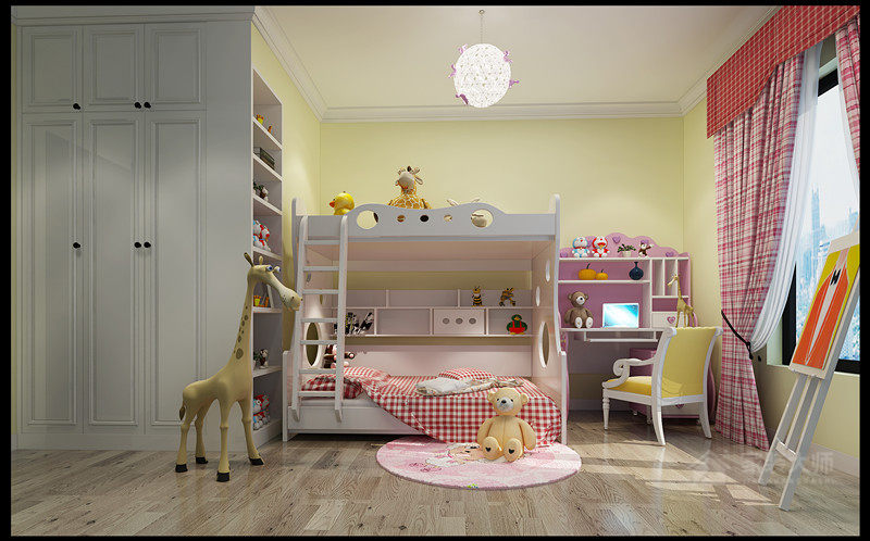 美式风格设计儿童房效果图