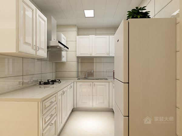 簡約風廚房白色櫥柜組合圖片