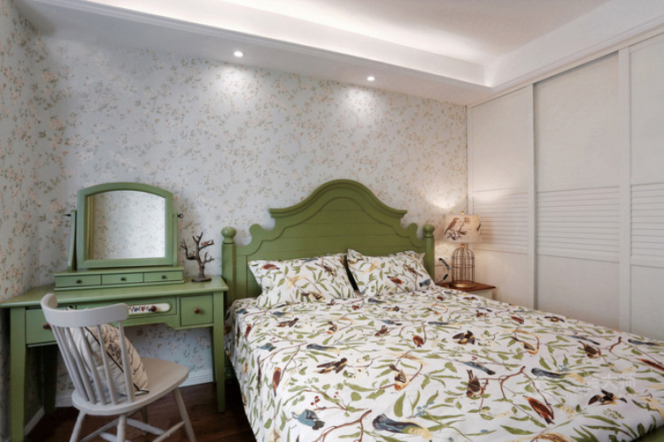 美式风格卧室绿色梳妆台图片