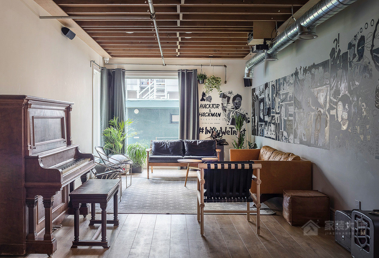 現代時尚混搭元素設計客廳圖片