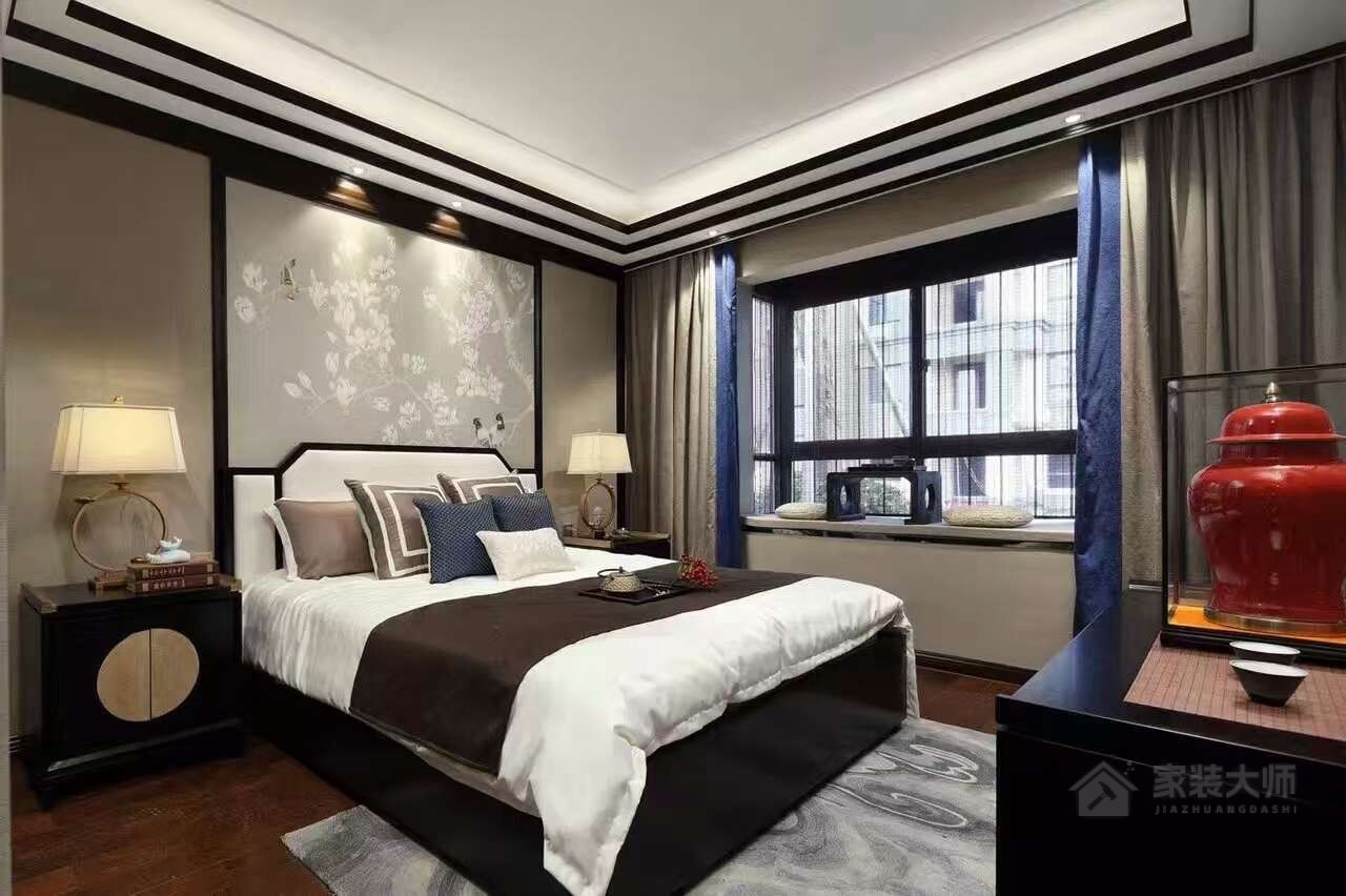 新中式風格臥室雙人床效果圖欣賞