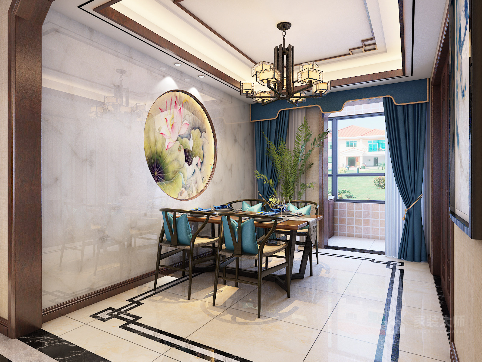 枫丹天城168㎡中式风格三居室
