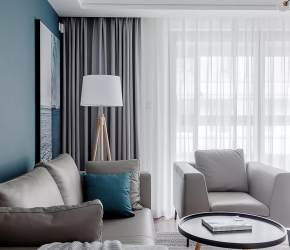 120㎡现代混搭3室2厅，一抹微蓝的清新品质生活！