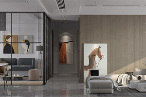 碧海银滩-115平米三室两厅-现代极简风格