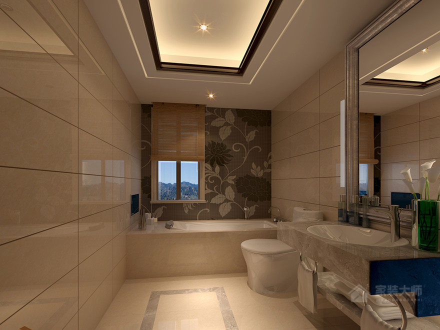 卫生间中式石材浴室柜图片