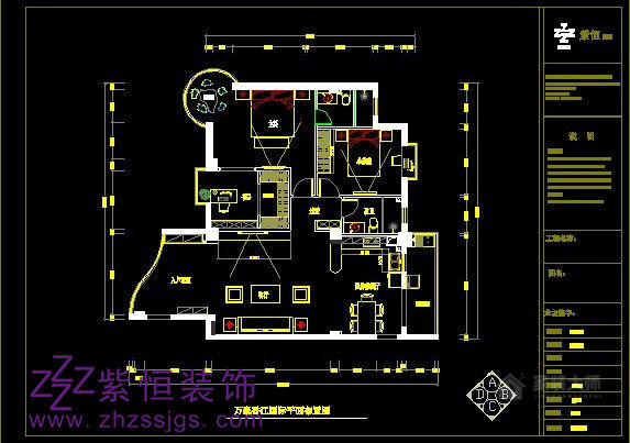 万豪·香江国际4#普通住宅3室2厅2卫简欧装修案例效果图