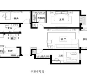 伍号院140平三居新中式风格装修效果图