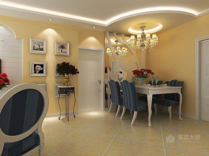 优雅舒适的现代地中海风格二居室设计
