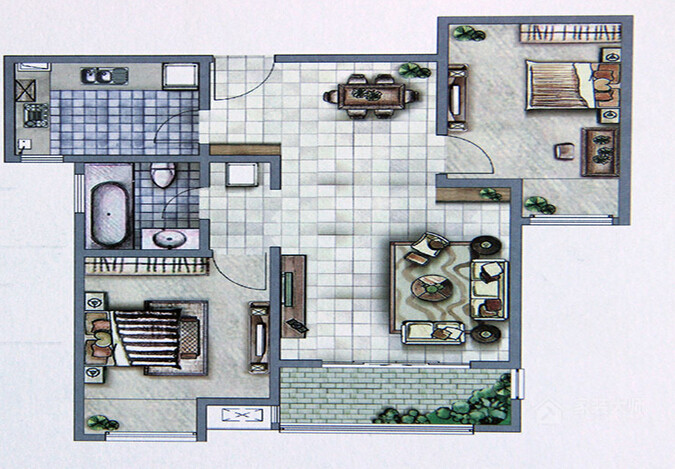 西安创艺装饰-五湖名邸87平方现代简约风格装修案例